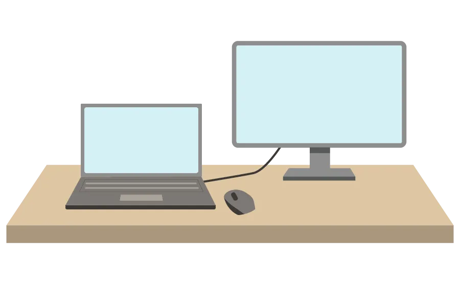 ノートPCとサブモニター