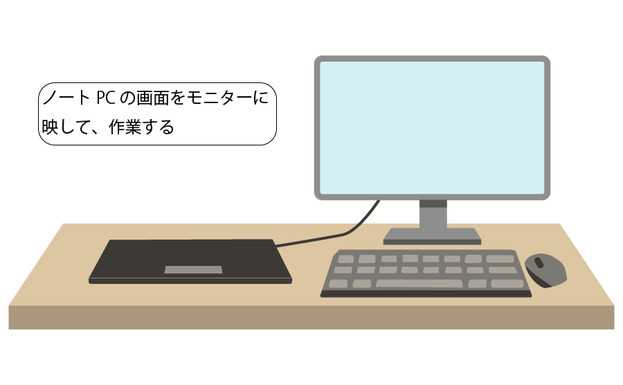 ノートPCとモニター