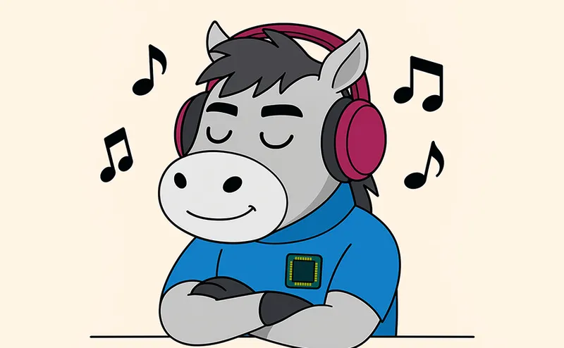 音楽を聴いている様子