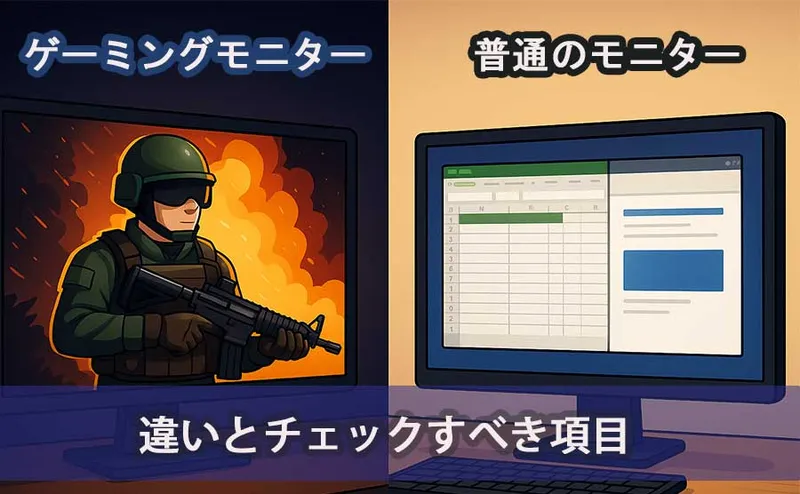 ゲーミングモニターと普通のモニターの違い