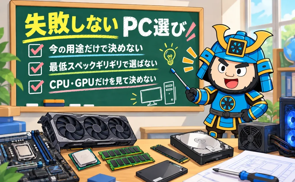 失敗しないPC、PCパーツの考え方