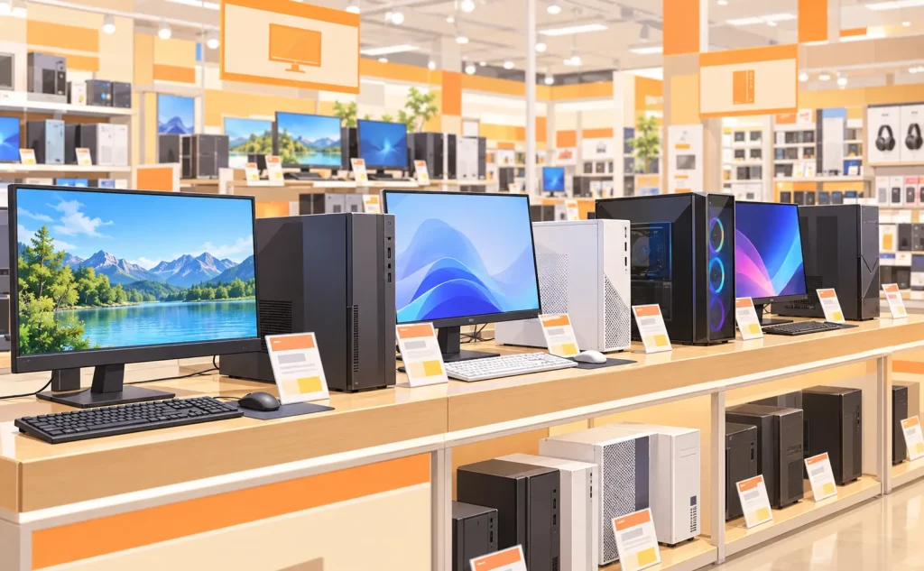 家電量販店で販売しているPCのイメージ